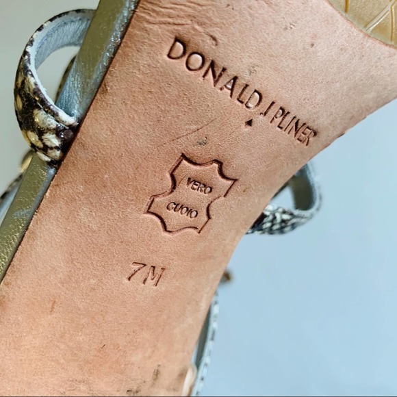 Donald J Plimer Snake Print Straps Heels - Picture 7 of 10